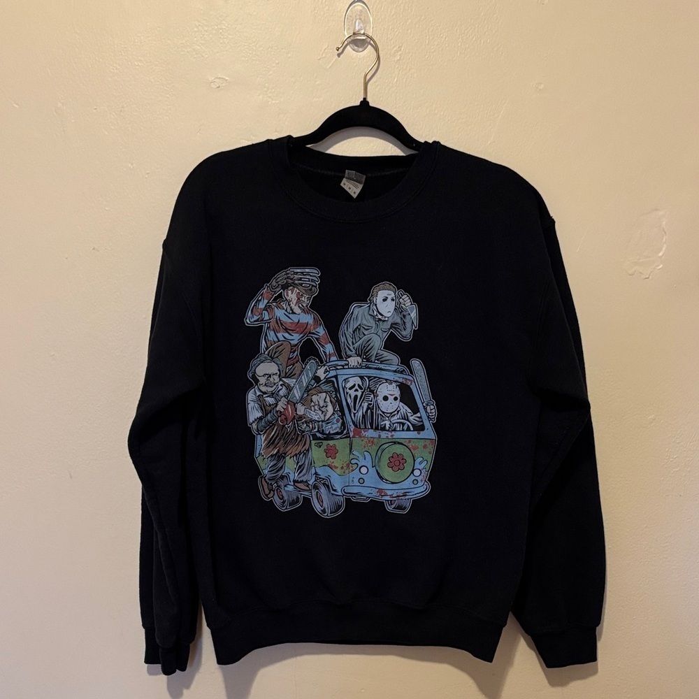 Gildan Black Graphic Crewneck Sweater